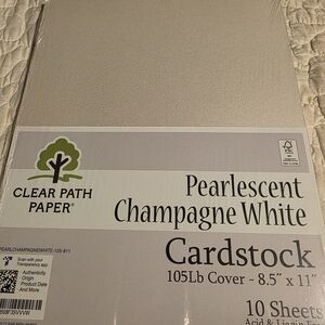 Pearlescent Champagne White Cardstock - 10 Sheets